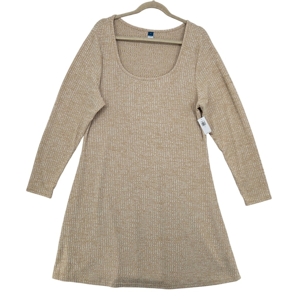 Old Navy Rib-Knit Long Sleeve Womens‎ XL Minimalist Neutral Comfortable Dress